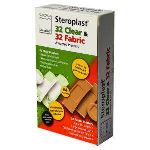 STEROPLAST 32 CLEAR 32 FABRIC ASSORTED PLASTERS 64S