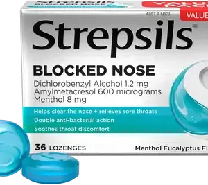 STREPSILS SORE THROAT & BLOCKED NOSE LOZENGES 36S