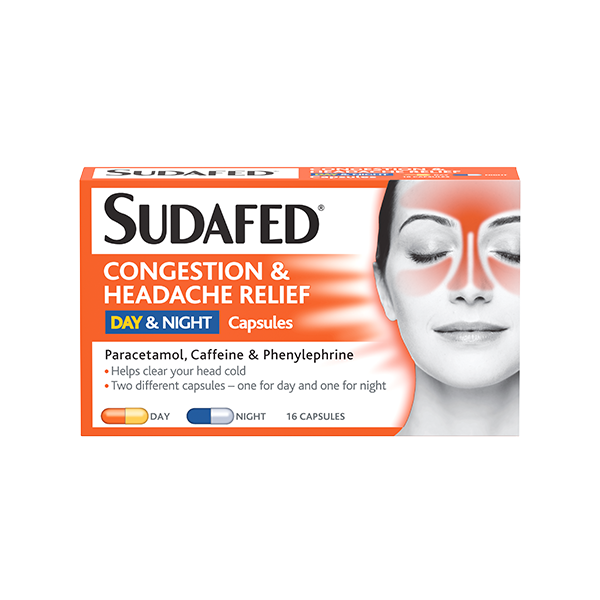 SUDAFED CONGESTION & HEADACHE RELIEF DAY AND NIGHT CAPSULES 16S