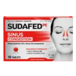 SUDAFED PE SINUS CONGESTION 18TABLETS NON-DROWSY