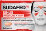 SUDAFED PE SINUS PRESSURE+PAIN TABLETS 24S