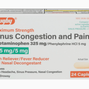 RUGBY MAXIMUM STRENGTH SINUS CONGESTION AND PAIN CAPLETS 24S ACETAMINOPHEN PHENYLEPHRINE