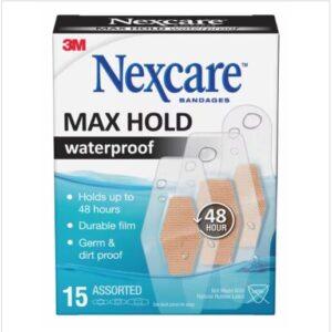 NEXCARE MAX HOLD WATERPROOF ASSORTED BANDAGES 15S