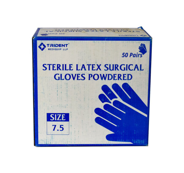 TRIDENT LATEX EXAMINATION GLOVES POWDERED MEDIUM