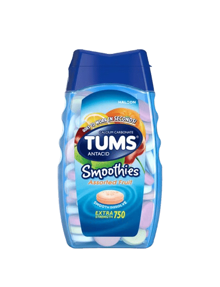 TUMS ANTACID SMOOTHIES ASSORTED FRUIT CHEWABLE TABLETS 60S