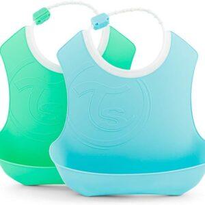 TWISTSHAKE 2X SOFT BIB PASTEL BLUE GREEN 4+
