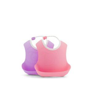 TWISTSHAKE 2X SOFT BIB PASTEL PINK PURPLE 4+