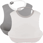 TWISTSHAKE 2X SOFT BIB PASTEL GREY WHITE 4+