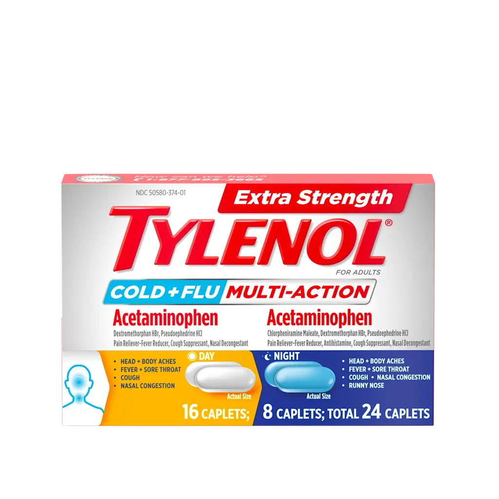 TYLENOL COLD+FLU EXTRA STRENGTH DAY NIGHT CAPLETS 24S