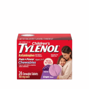 TYLENOL CHILDRENS CHEWABLE 24TABLETS AGE 2-11 BUBBLE GUM