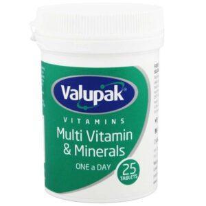 VALUPAK MULTIVITAMINS & MINERALS ONE A DAY 25TABLETS