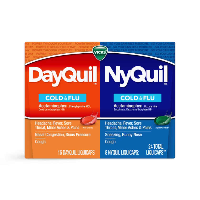 VICKS DAYQUIL NYQUIL SEVERE COLD & FLU LIQUICAPS 24S