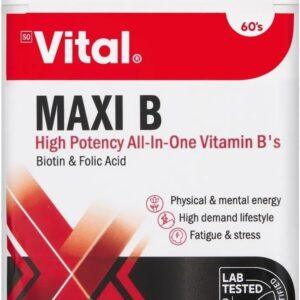 VITAL HEALTH MAXI B ENERGY & VITALITY 60TABLETS