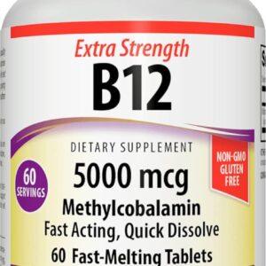 WN VITAMIN B12 5000MCG METHYLCOBALAMIN SUBLINGUAL 60TABS