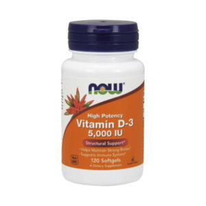 NOW VITAMIN D3 5000IU CAPSULES 120S